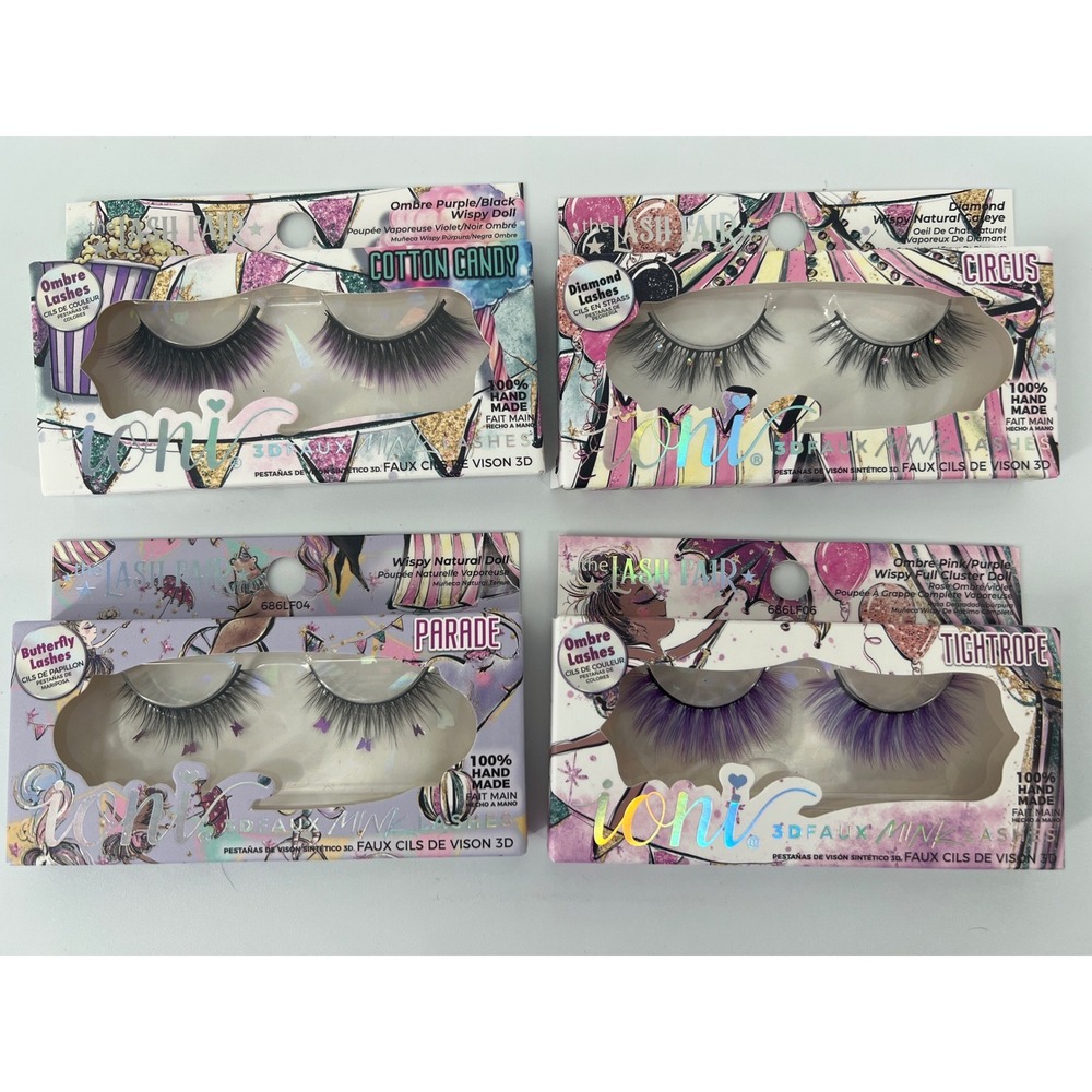 Lash Fair Set 3D Faux Mink Eyelashes Circus Cotton Candy Parade Tightrope Rave